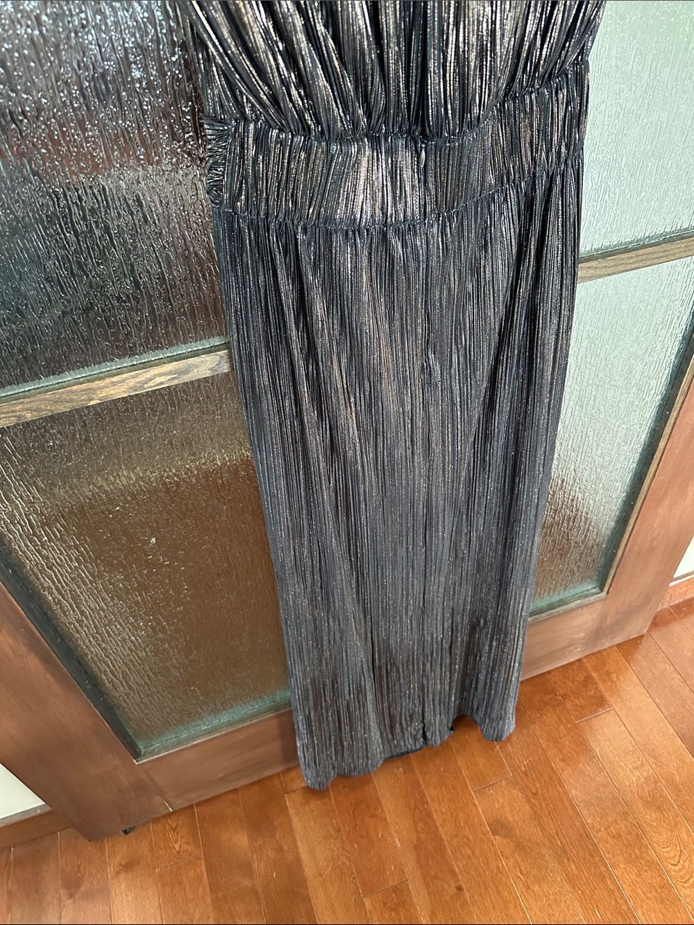 Sabina Musayev Sivian Dress
Metallic Brown Pleated Evening Gown size Large. - Picture 11 of 12